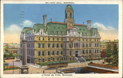City Hall Montreal, QC Canada Quebec Postcard Postcard Postcard