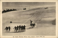 Ski Tracks, Montreal Winter Scene Quebec Canada Postcard Postcard Postcard