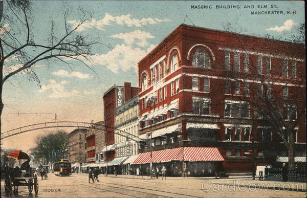 Masonic Building and Elm Street Manchester New Hampshire