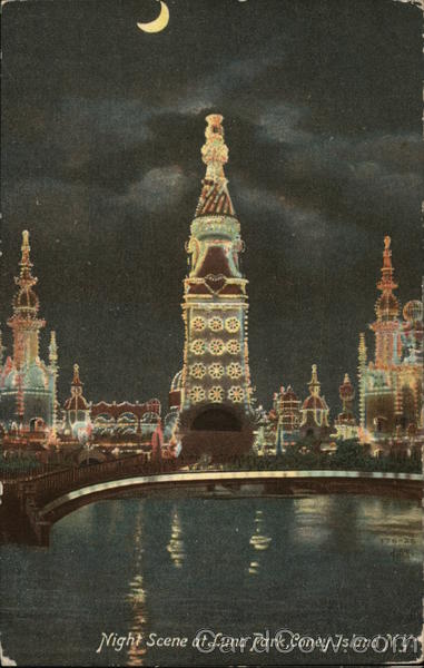 Night Scene at Luna Park, Coney Island New York