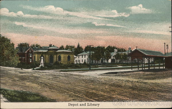 Depot and Library Pittsfield Maine