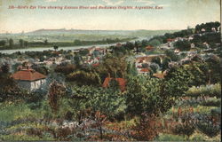 Bird's Eye View Showing Kansas River and Rockaway Heights Argentine, KS Postcard Postcard Postcard