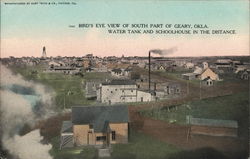 Bird's Eye View of South Part of Geary, Okla. Postcard