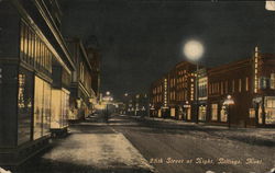 Twenty Eighth Street at Night Billings, MT Postcard Postcard Postcard