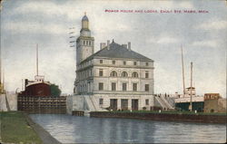 Power House and Locks Sault Ste. Marie, MI Postcard Postcard Postcard