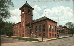 Burlington Library Iowa Postcard Postcard Postcard