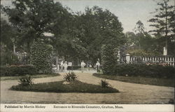 Entrance to Riverside Cemetery Postcard
