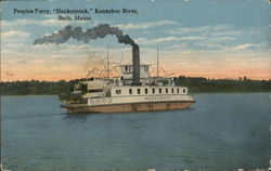 Peoples Ferry, "Hockomock," Kennebec River Postcard