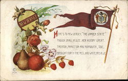 Here's to New Jersey, "The Garden State", Though Small in Size, Her History Great Postcard Postcard 