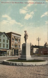 Monument of the Minute Man, Union Square Elizabeth, NJ Postcard Postcard Postcard