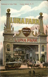 Entrance to Luna Park Coney Island, NY Postcard Postcard Postcard