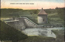 Otisco Lake Dam and Gate House Postcard