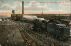 Chicago and Great Western Repair Shops Oelwein, IA Postcard Postcard Postcard