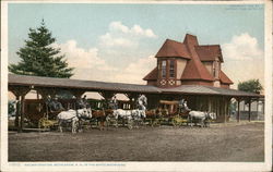 Railway Station, in the White Mountains, Stagecoaches Postcard