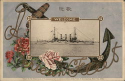Welcome American Fleet Japan Navy Postcard Postcard Postcard