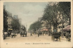 Boulevard des Italiens Paris, France Postcard Postcard
