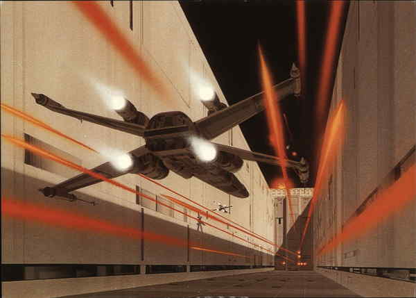 Star Wars - Rebel X-Wing in Death Star trench. Movie and Television Advertising