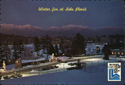 Winter Eve at Lake Placid New York Postcard Postcard Postcard