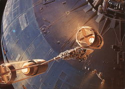 Star Wars - Rebel Y-Wings above Death Star Star Wars - Rebel Y-Wings above Death Star