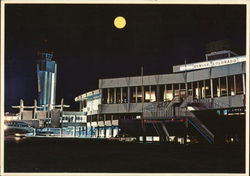 Stapleton International Airport, Night Sky with Moon Postcard