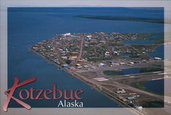 Aerial View of Kotzebue, Alaska in the Summer Postcard Postcard Postcard