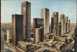 Houston Center, Bird's-Eye View Texas Postcard Postcard Postcard