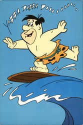 Fred Flinstone "Catching Waves, Yabba-Dabba-Dooo!" Cartoons Postcard Postcard Postcard