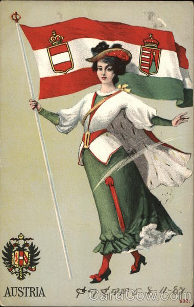 Austria Girl with Flag