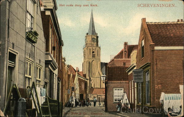 Street Scene and Church Scheveningen Netherlands