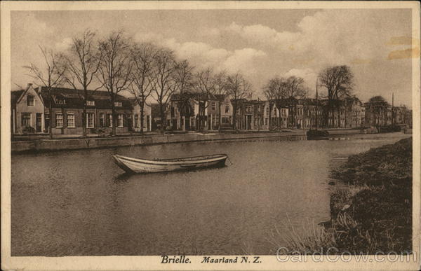 Canal and Houses Brielle Netherlands