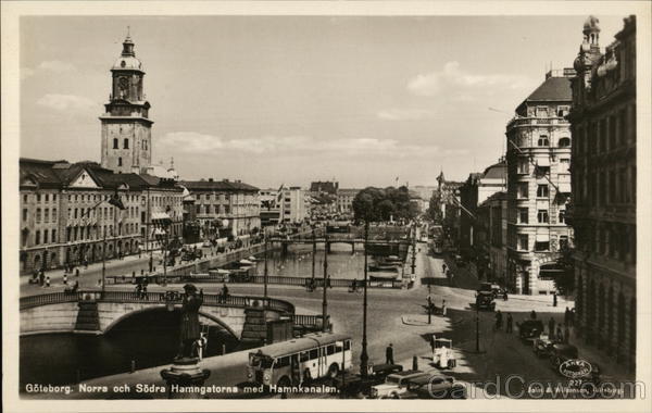 Göteborg. Norre och Södra Hamngatrons med Hamnkanalen. Sweden