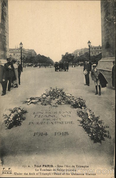 Under the Arc de Triomphe - Tomb of the Unknown Warrior Paris France