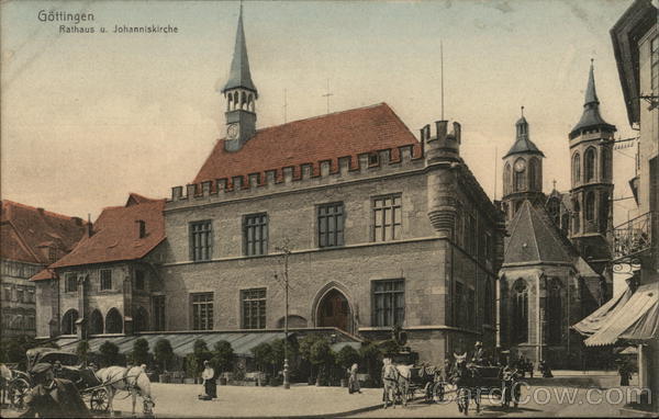 Rathaus und Johanniskirche Gottingen Germany