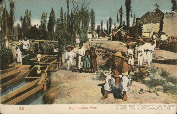 Village Scene Xochimilco Mexico