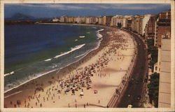 Copacabana Beach Rio de Janeiro, Brazil Postcard Postcard