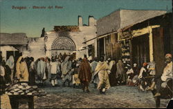 Bengasi - Mercato del Pane (Bread Market) Benghazi, Libya Africa Postcard Postcard