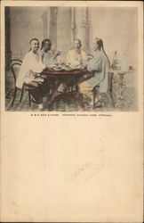 Chinese Men Eating Dinner China Postcard Postcard