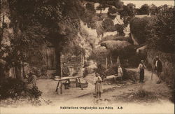 Habitations troglodytes aux Pâtis A.B. Postcard