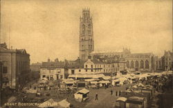Market Place Boston, England Lincolnshire Postcard Postcard