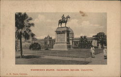 Woodburn's Statue, Dalhousie Square Calcutta, India Postcard Postcard