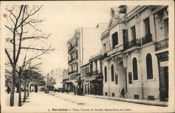 Place Carnot et Societe Marseillaise de Credit Sidi Bel-Abbes, Algeria Africa Postcard Postcard