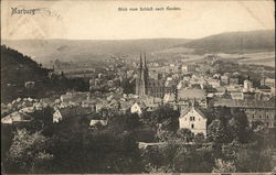 Marburg. Blick von Schloss nach Norden Germany Postcard Postcard