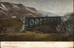 Ferro CArril Central del Perù. Puente da Vitas. Postcard