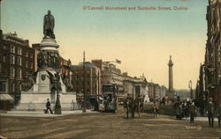 O'Connell Monument and Sackville Street Dublin, Ireland Postcard Postcard