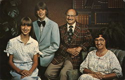 George, Jean, Daniel and Laurie Schneider - Unevangelized Fields Mission Postcard