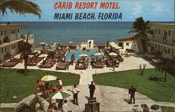 Carib Resort Motel Miami Beach, FL Postcard Postcard Postcard