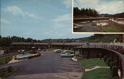 Mountaineers Court with Aerial View Inset Asheville, NC Postcard Postcard Postcard