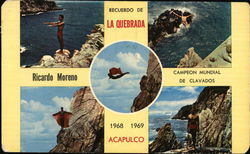 Cliff Divers at La Quebrada Acapulco, Mexico Postcard Postcard Postcard