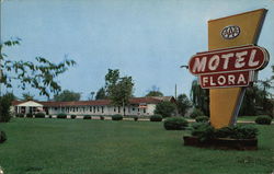 Beautiful Motel Flora Illinois Postcard Postcard Postcard