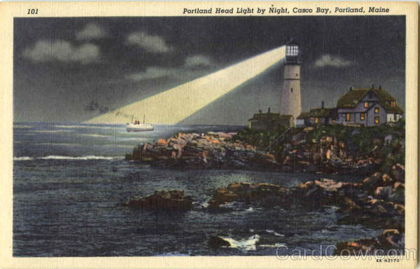 Portland Head Light By Night, Casco Bay Maine
